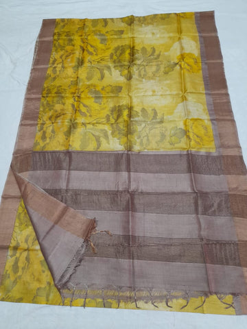 Pure Tussar Silk print saree