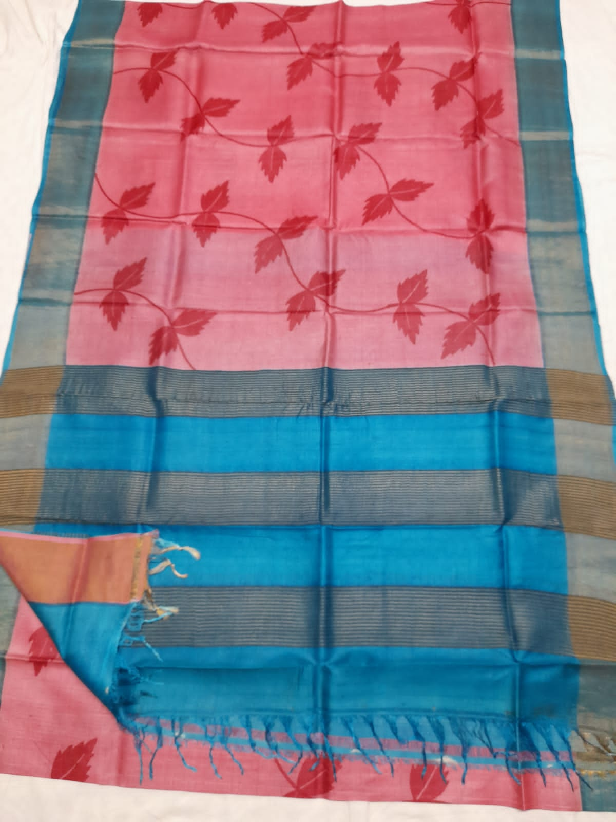 Pure Tussar Silk print saree