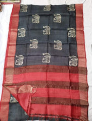 Pure Tussar Silk print saree