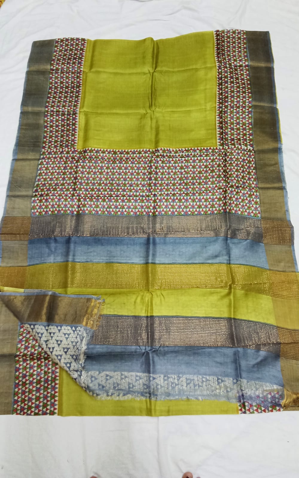 Pure Tussar Silk print saree