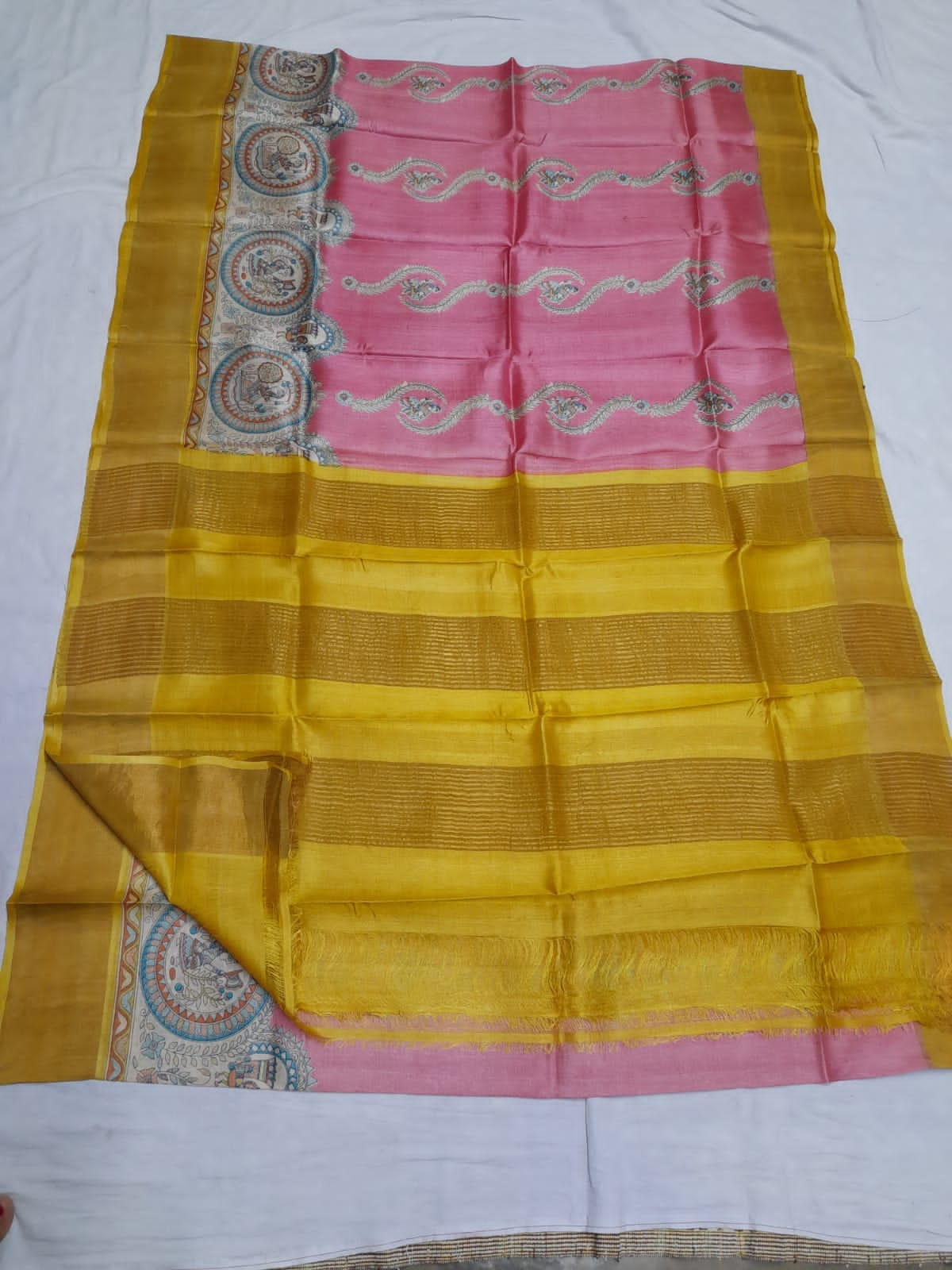 Pure Tussar Silk print saree