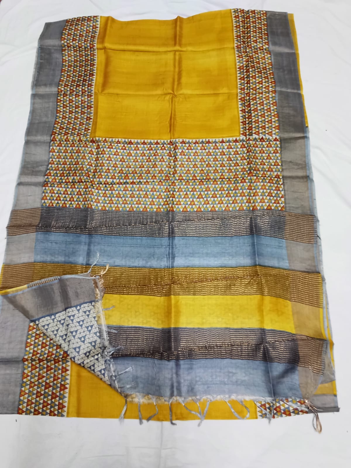 Pure Tussar Silk print saree