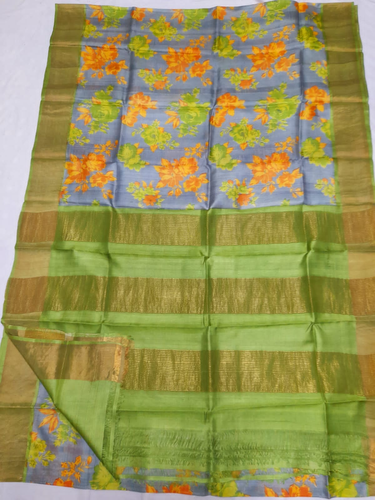 Pure Tussar Silk print saree