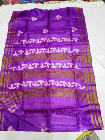 Pure Tussar Silk print saree