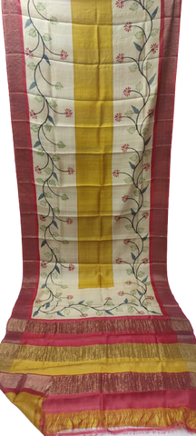 Pure Tussar Silk print saree