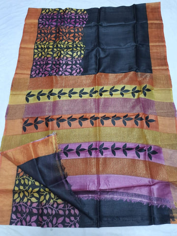 Pure Tussar Silk print saree