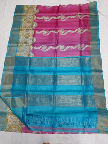 Pure Tussar Silk print saree