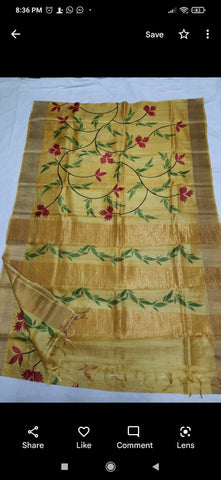 Pure Tussar Silk print saree