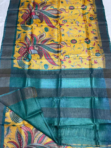 Pure Tussar Silk print saree