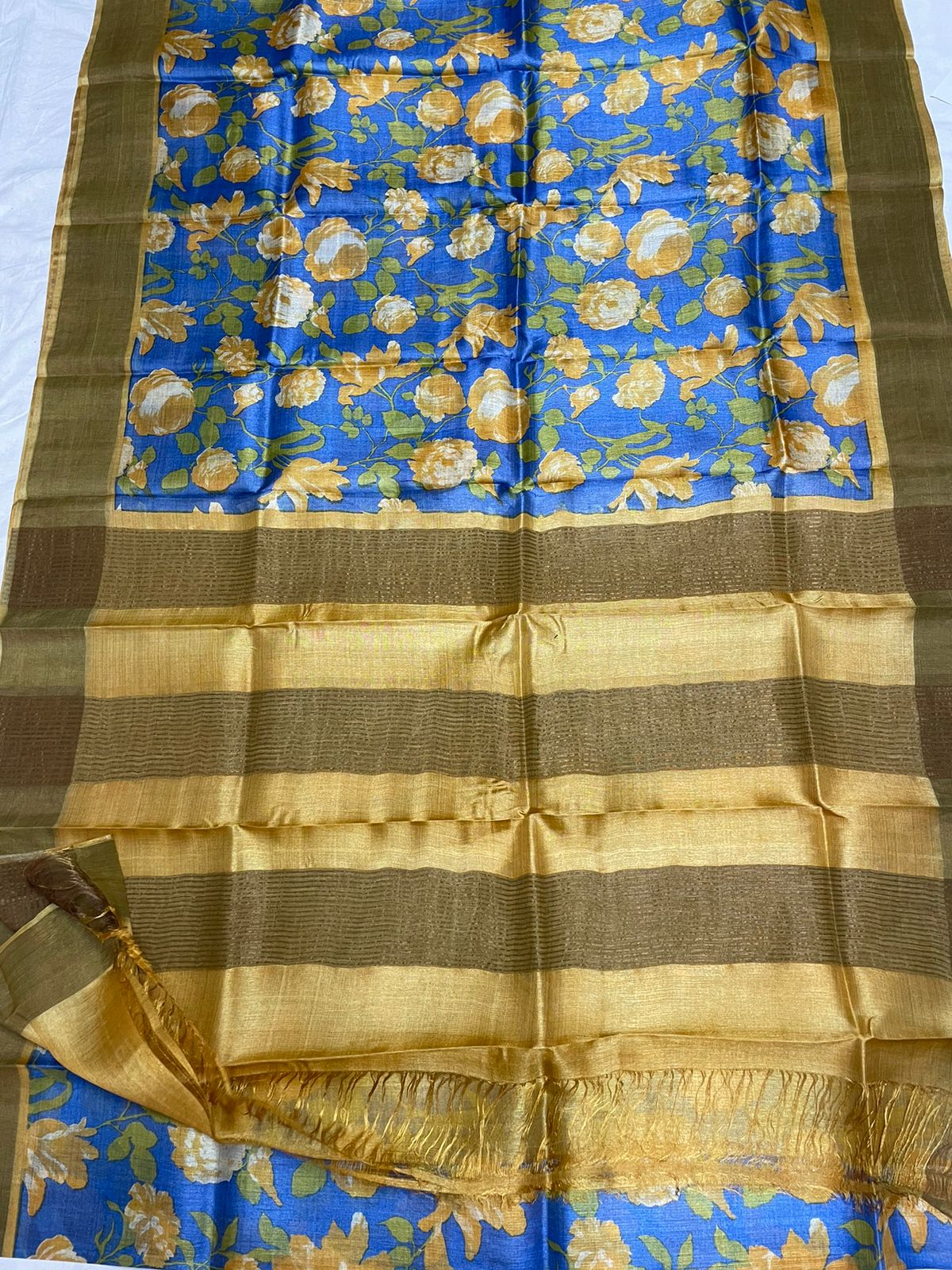 Pure Tussar Silk print saree