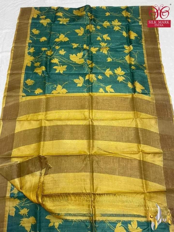 Pure Tussar Silk print saree