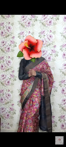 Pure Tussar Silk print saree