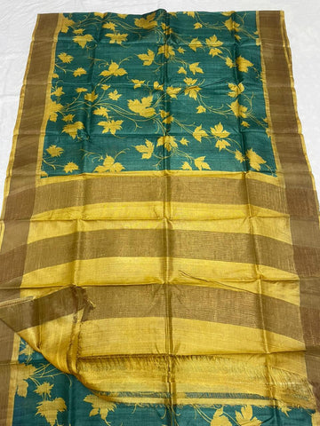 Pure Tussar Silk print saree