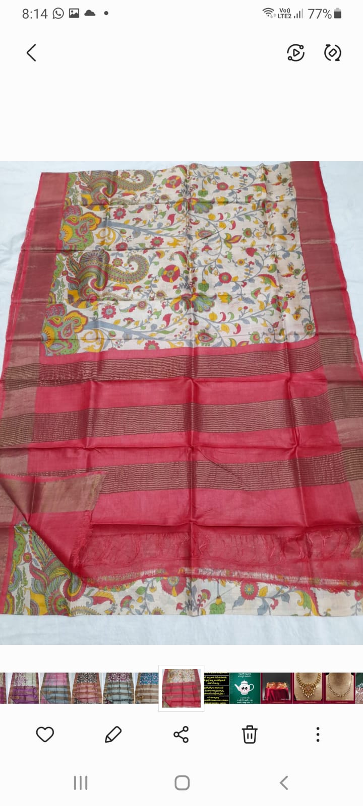 Pure Tussar Silk print saree