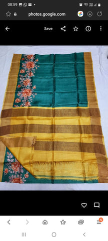 Pure Tussar Silk print saree