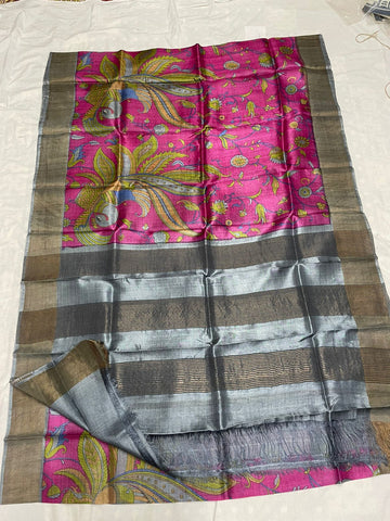 Pure Tussar Silk print saree