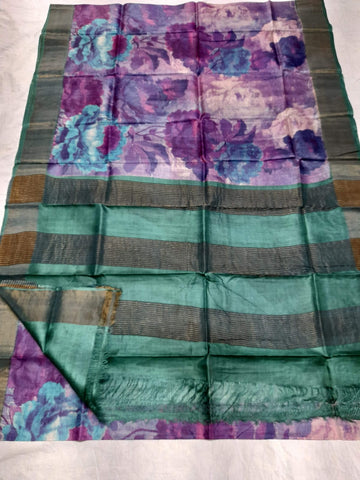 Pure Tussar Silk print saree