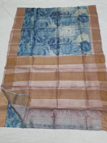 Pure Tussar Silk print saree