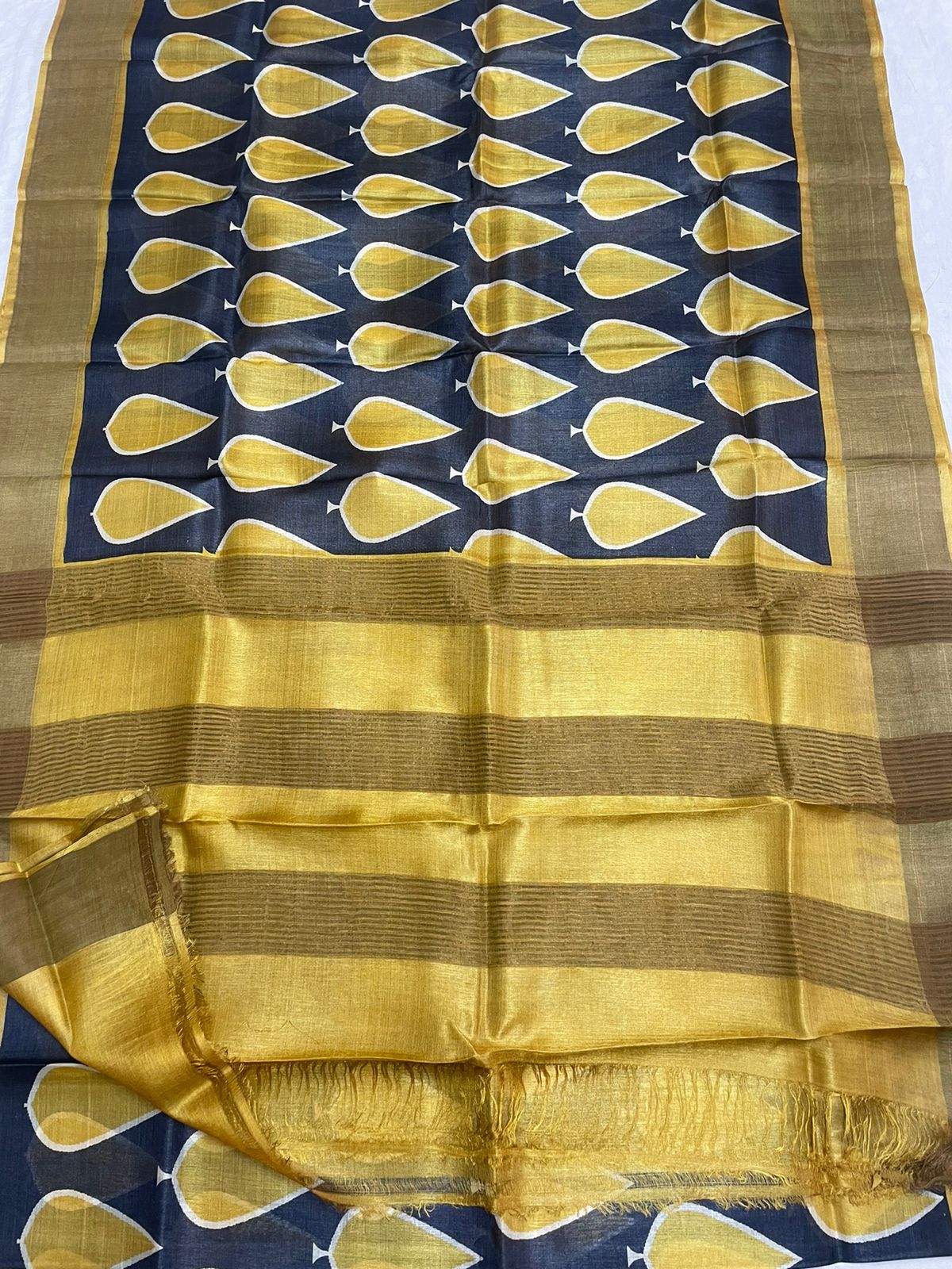 Pure Tussar Silk print saree