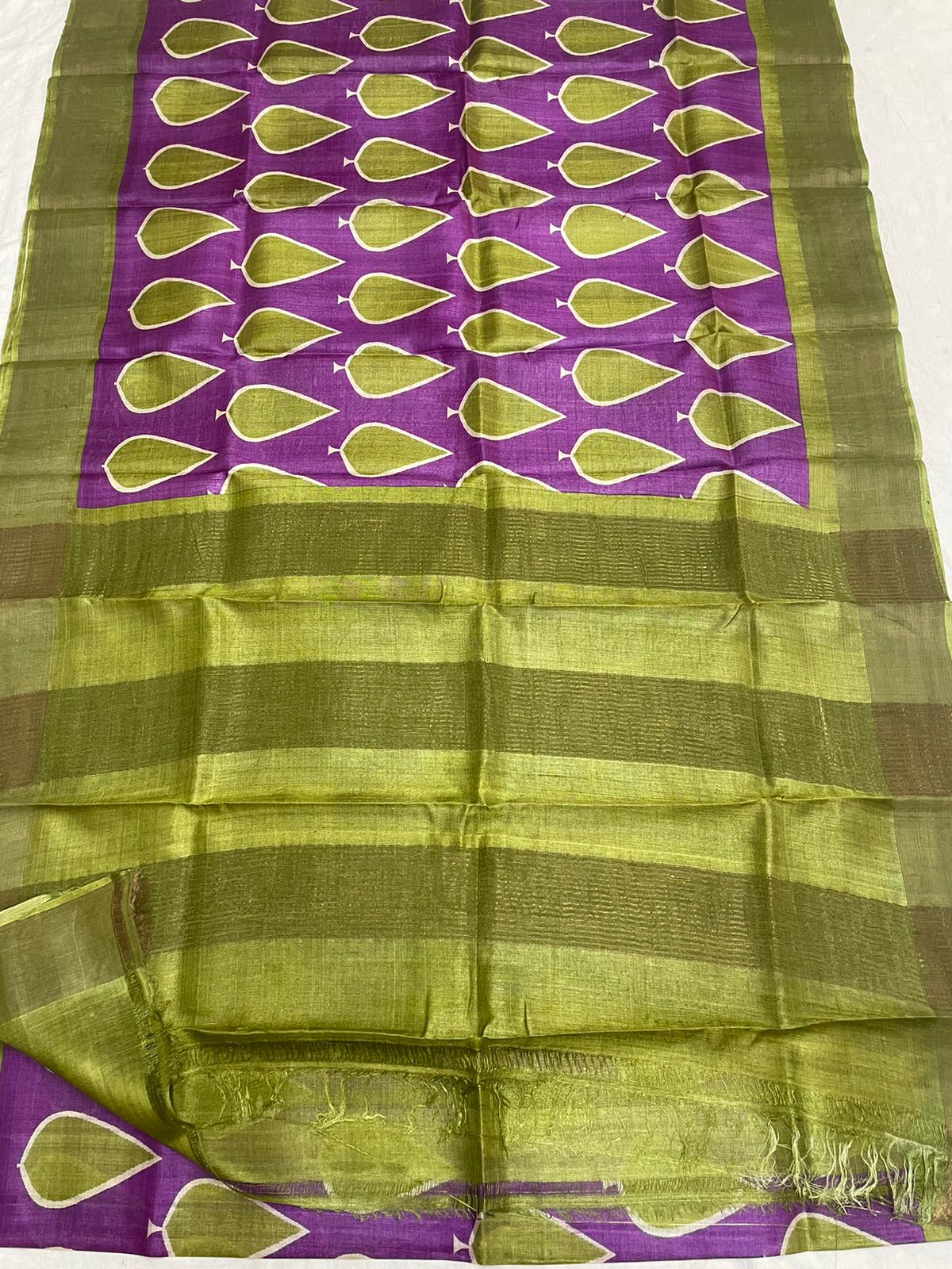 Pure Tussar Silk print saree