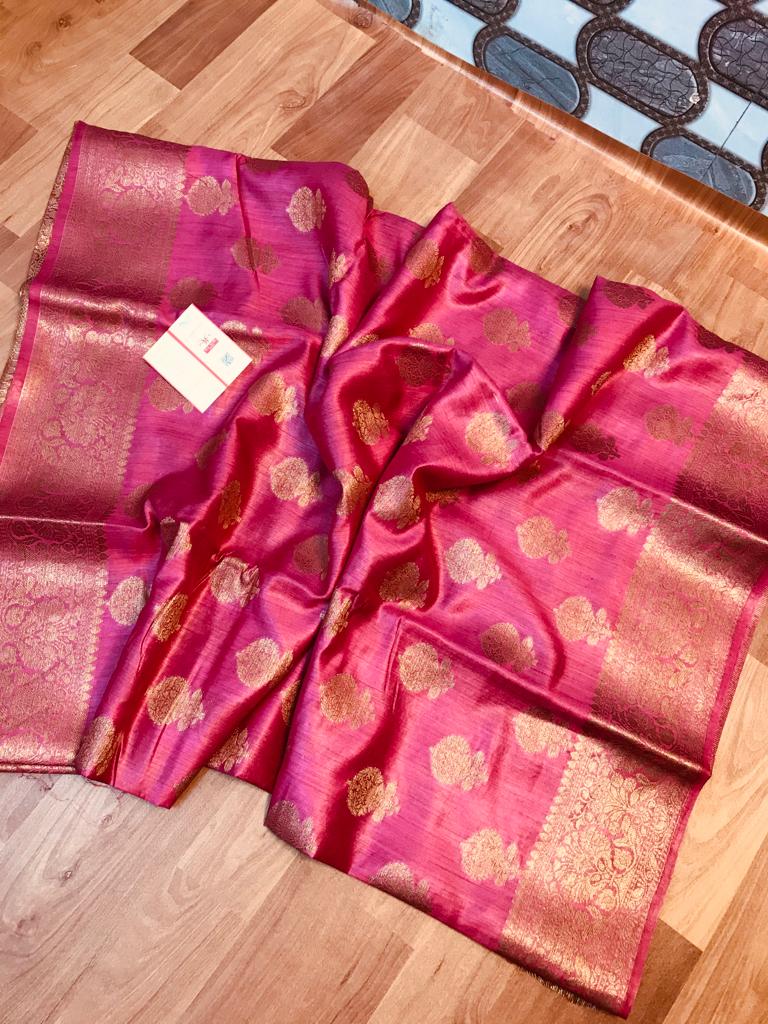 Pure Tussar Silk print saree