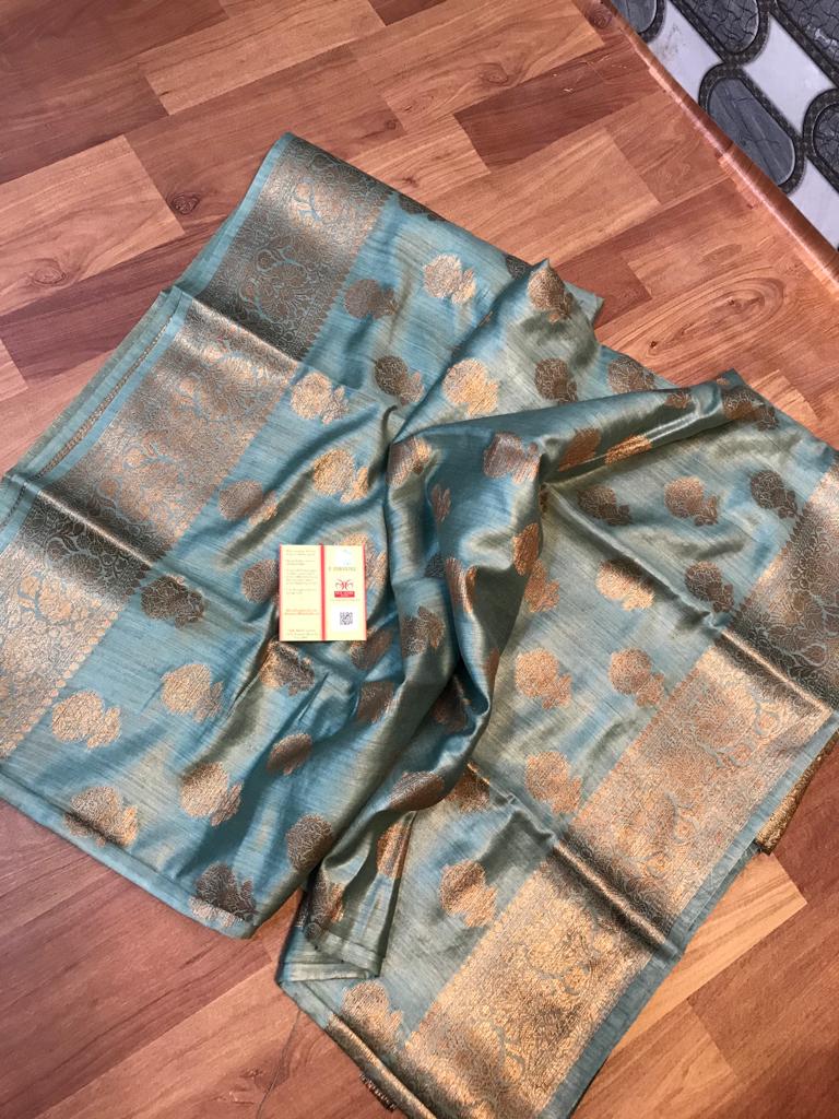 Pure Tussar Silk print saree