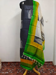 Tussar Silk print Suit