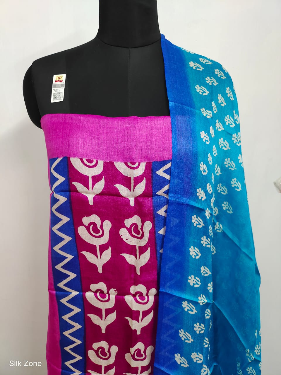 Tussar Silk print Suit