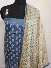 Tussar Silk print Suit