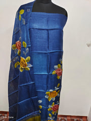 Tussar Silk print suit