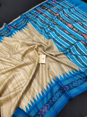 Tussar ghicha handloom silk saree