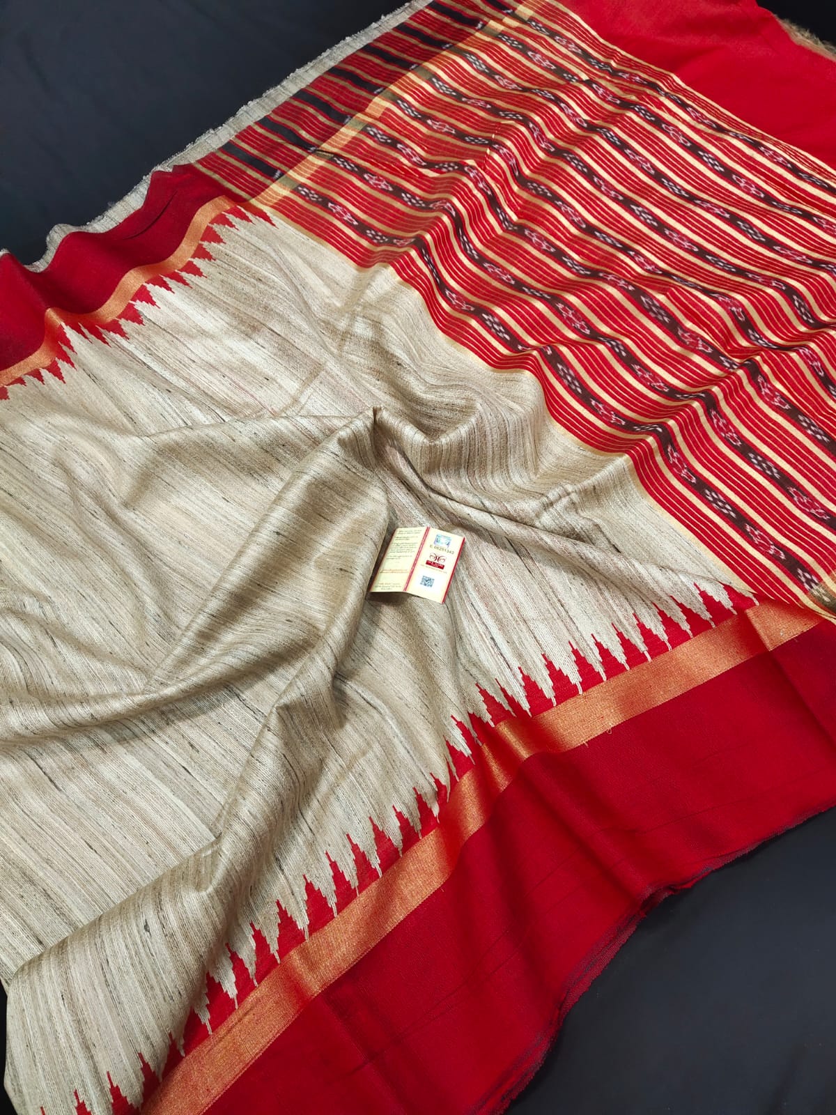 Tussar ghicha handloom silk saree