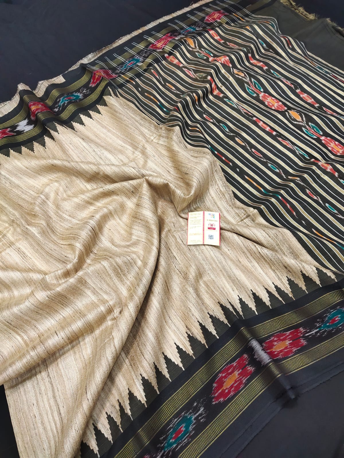 Tussar ghicha handloom silk saree