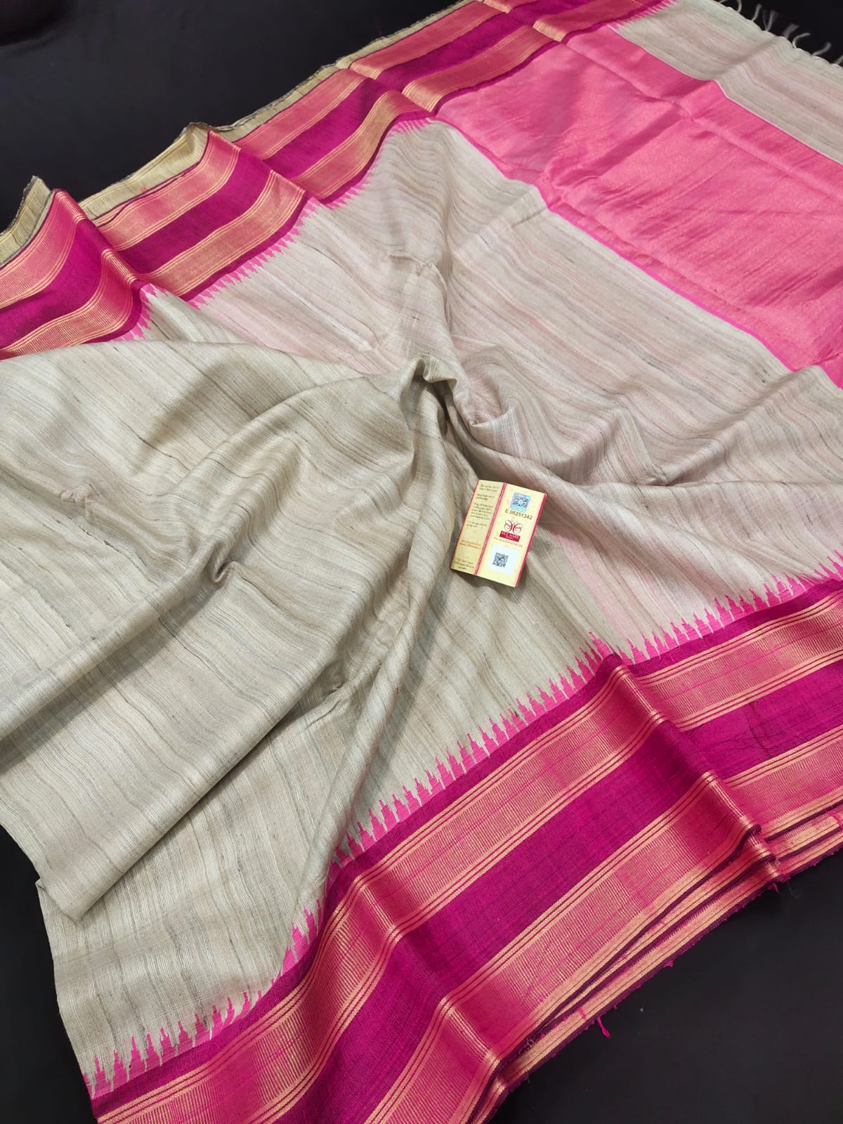 Tussar ghicha handloom silk saree