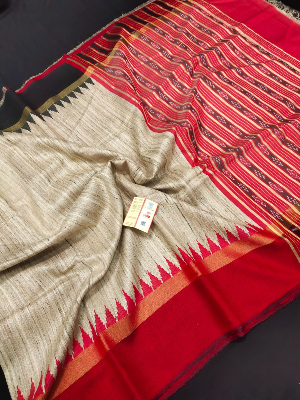 Tussar ghicha handloom silk saree