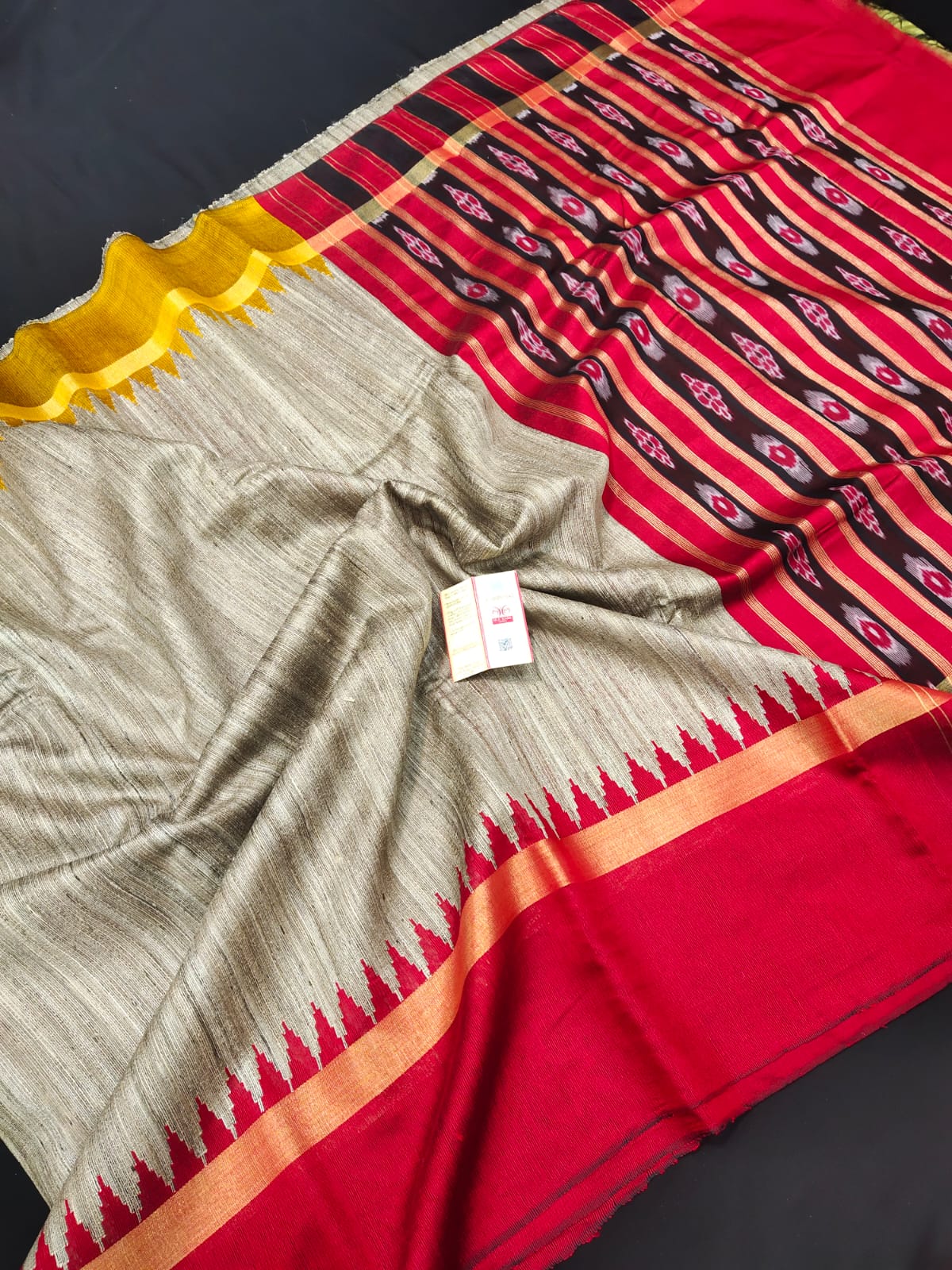 Tussar ghicha handloom silk saree