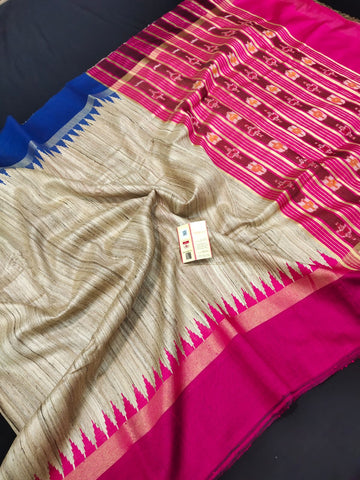 Tussar ghicha handloom silk saree