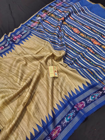 Tussar ghicha handloom silk saree