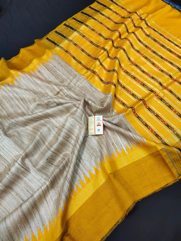 Tussar ghicha handloom silk saree