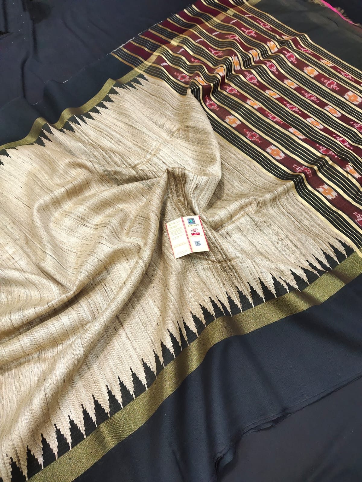 Tussar ghicha handloom silk saree