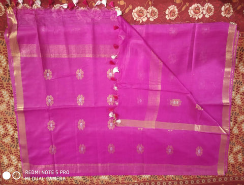 Soft silk flower buta saree