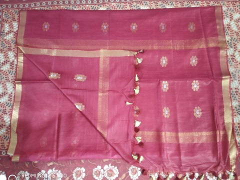 Soft silk flower buta saree