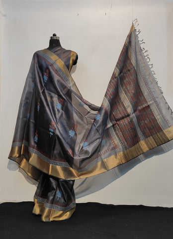 Tussar kosa silk saree