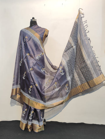 Tussar kosa silk saree