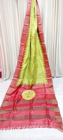 Pure tussar silk print saree