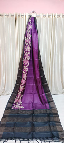 Pure tussar silk print saree