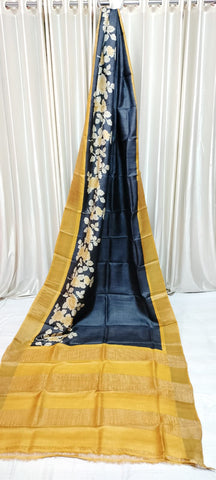 Pure tussar silk print saree