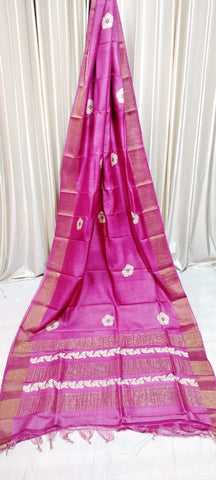 Pure tussar silk print saree