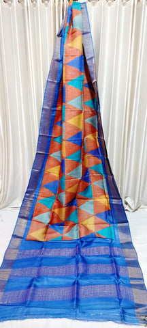 Pure tussar silk print saree