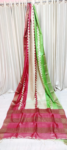 Pure tussar silk print saree